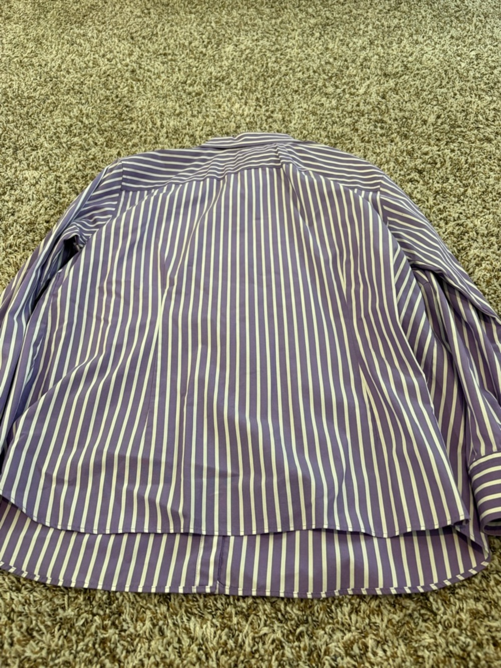 Ralph Lauren Purple and White Striped Dress Shirt 3xl - Picture 9 of 10